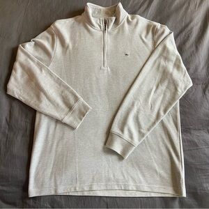 Vineyard Vines Grey Striped Quarter Zip Pullover, Men’s size XL